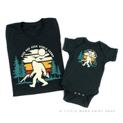 Big Foot - Hide And Seek World Champ - Set of 2 Black Tees Little Mama Shirt Shop