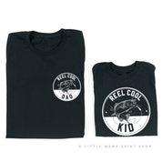 Reel Cool Dad (pocket) / Kid - Set of 2 Tees Little Mama Shirt Shop