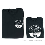Reel Cool Dad (pocket)/ Son - Set of 2 Tees Little Mama Shirt Shop