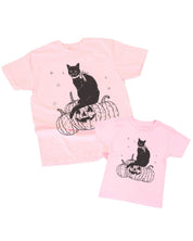 Black Cat on the Prowl - Set of 2 Coordinating Tees Little Mama Shirt Shop