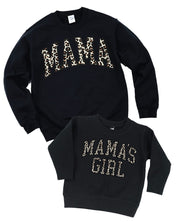 Mama & Mama's Girl (Varsity Leopard) - Set of 2 Basic Fleece Sweaters Little Mama Shirt Shop