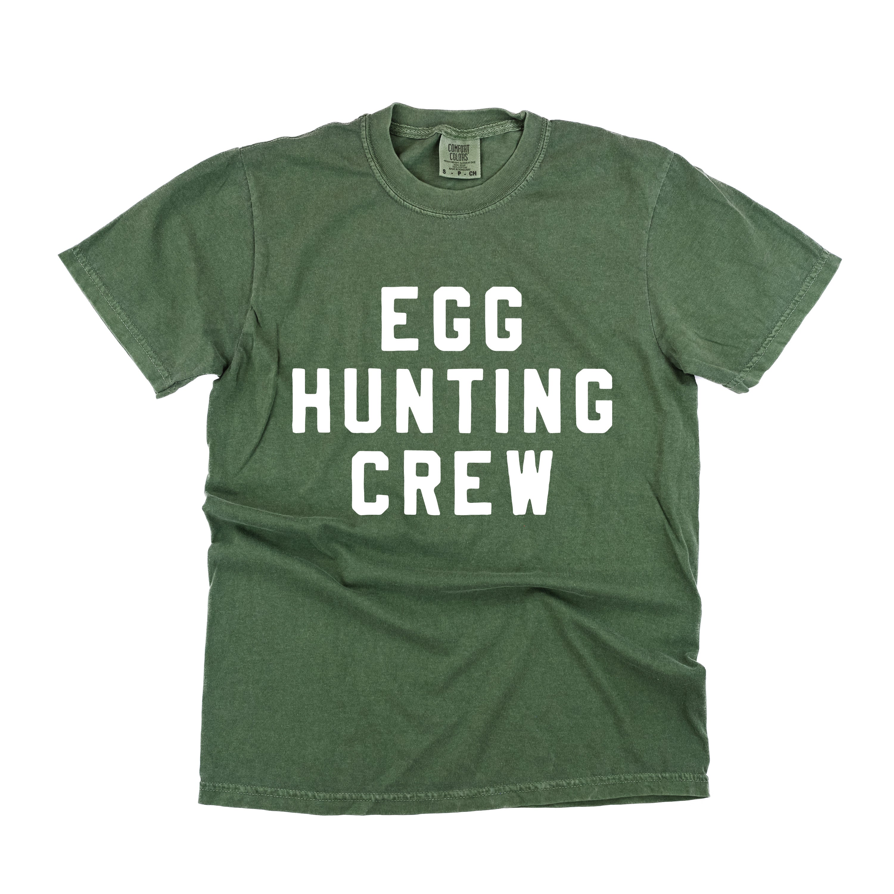 Block Font - Egg Hunting Crew - Comfort Colors Tee Little Mama Shirt Shop