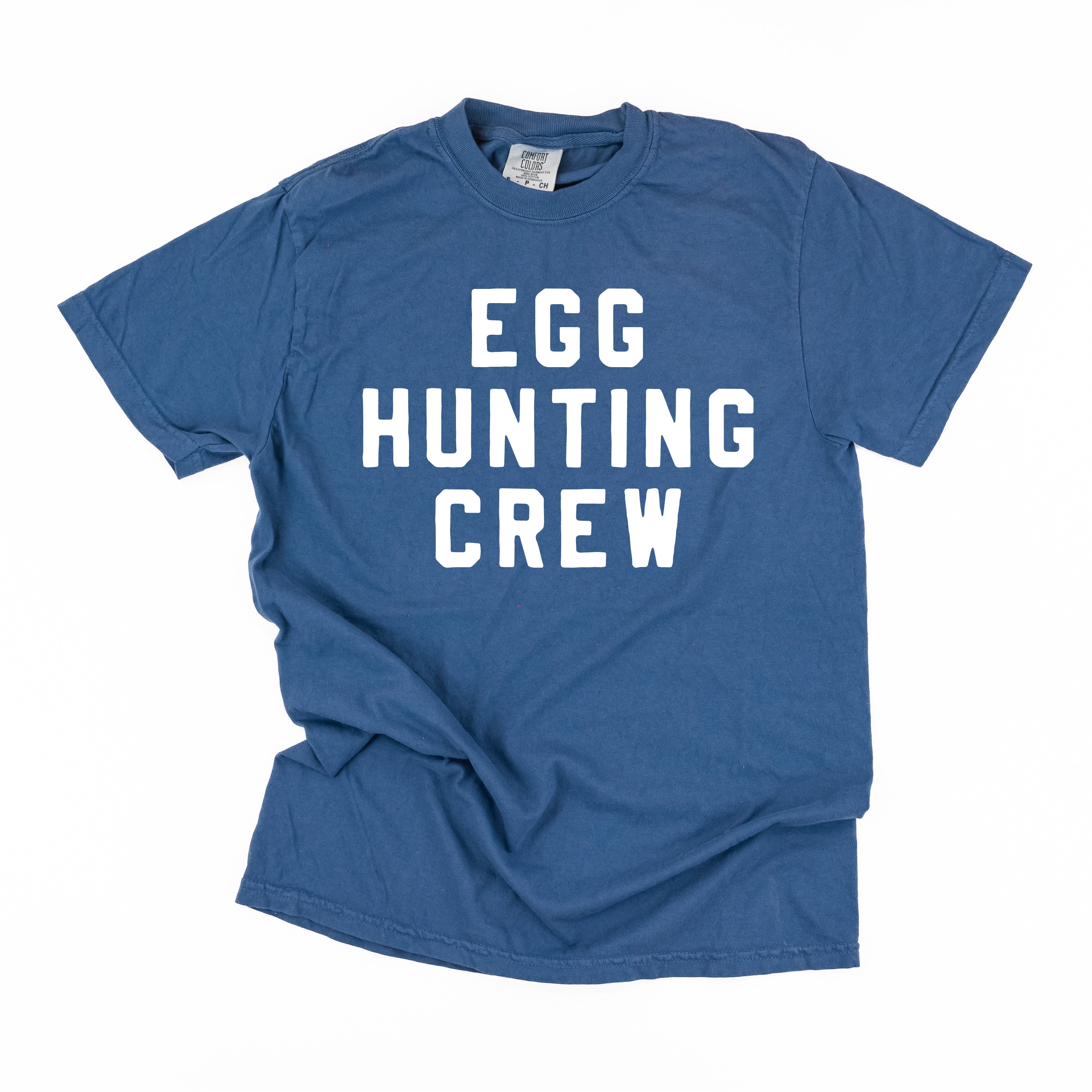 Block Font - Egg Hunting Crew - Comfort Colors Tee Little Mama Shirt Shop
