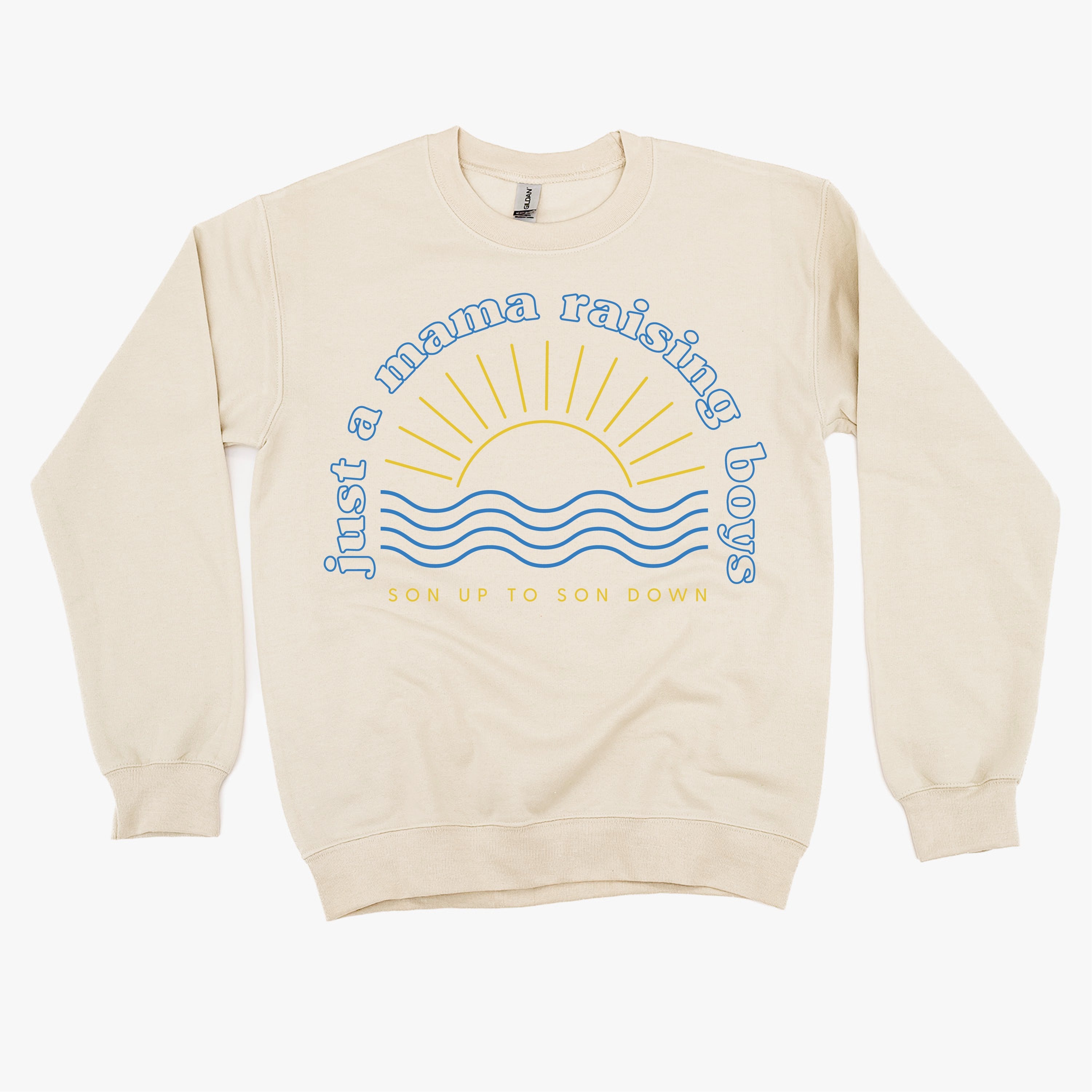 Just a Mama Raising Boys - Son Up To Son Down (Plural) - BASIC Fleece Little Mama Shirt Shop LLC