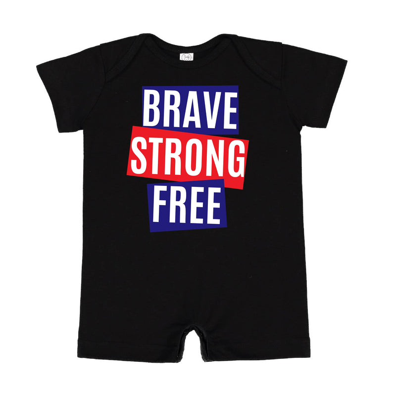 BRAVE STRONG FREE - Short Sleeve / Shorts - One Piece Baby Romper