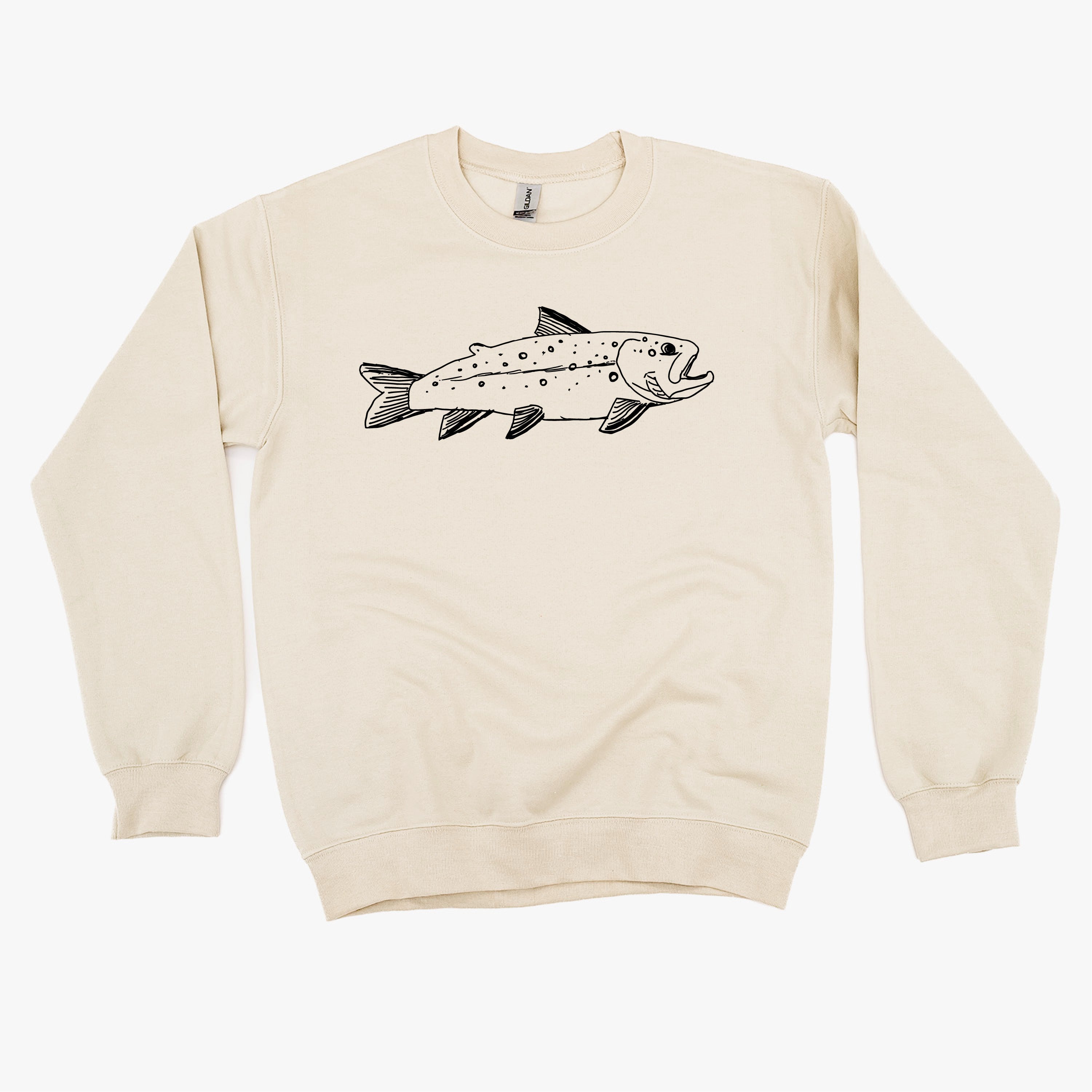 Hand Drawn Brook Trout - BASIC Fleece Little Mama Shirt Shop LLC