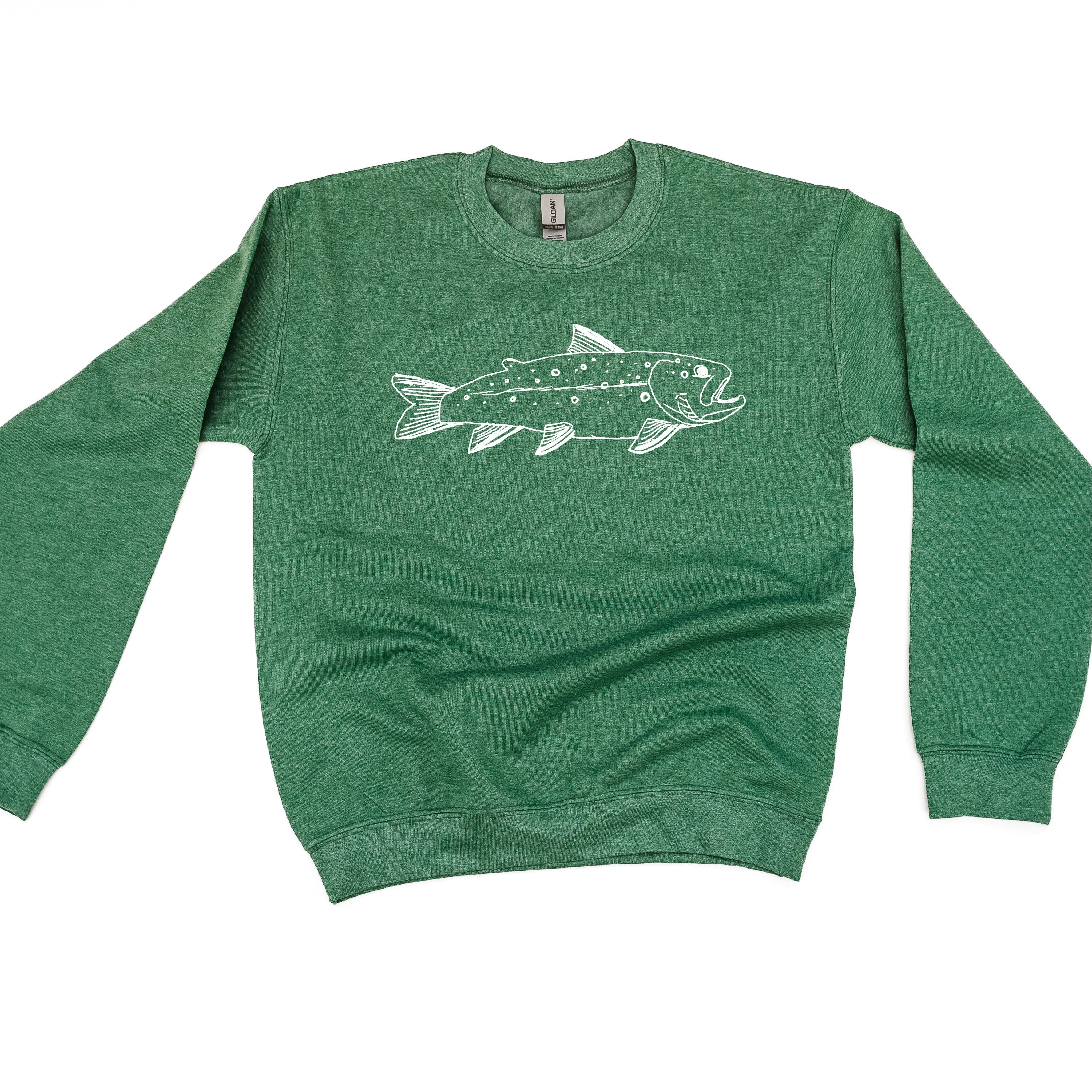 Hand Drawn Brook Trout - BASIC Fleece Little Mama Shirt Shop LLC