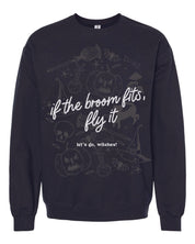 If The Broom Fits, Fly It - Black Basic Fleece Little Mama Shirt Shop LLC