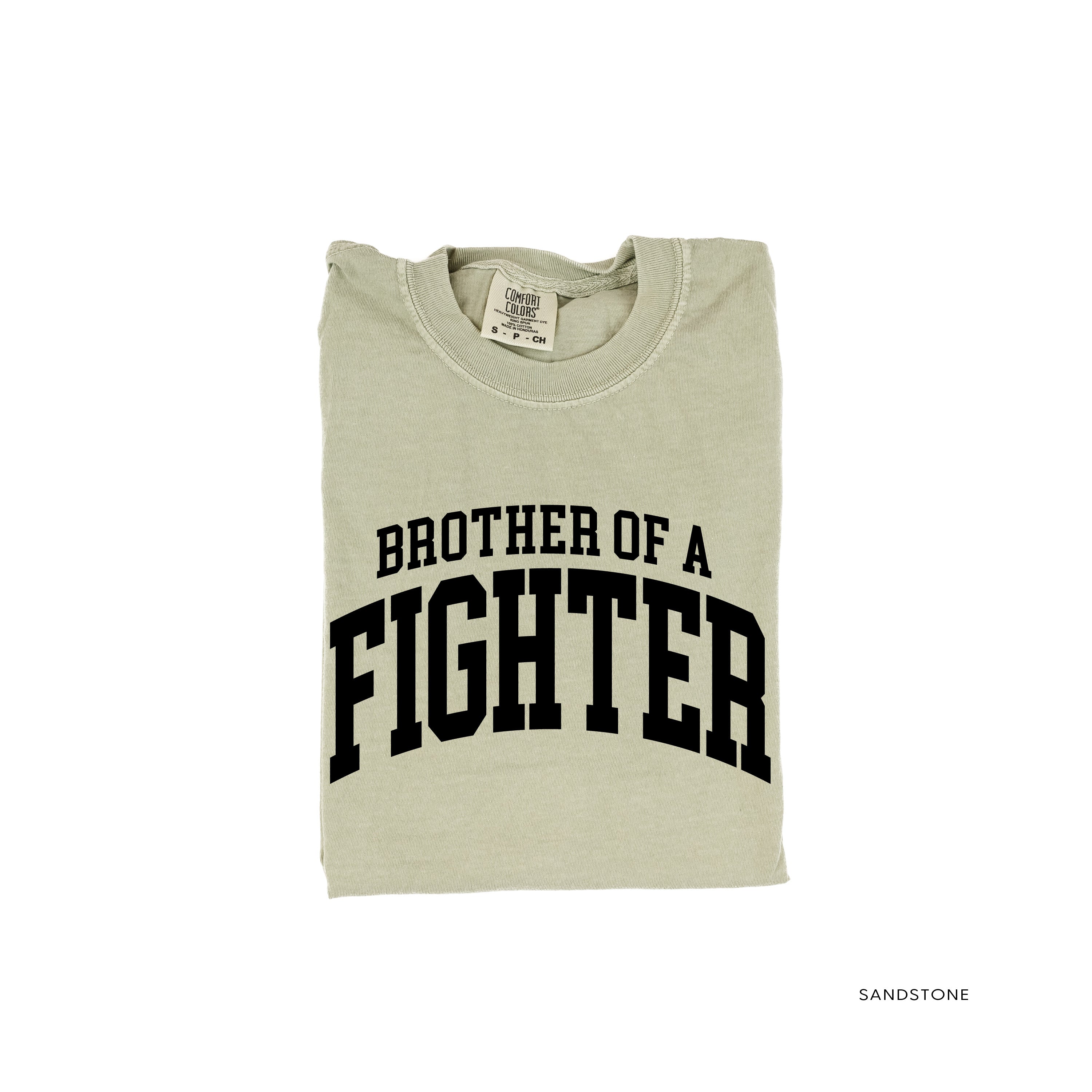 Brother of a Fighter - Varsity - Comfort Colors Tee Little Mama Shirt Shop