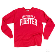 Brother of a Fighter - Varsity - Long Sleeve Comfort Colors Tee Little Mama Shirt Shop
