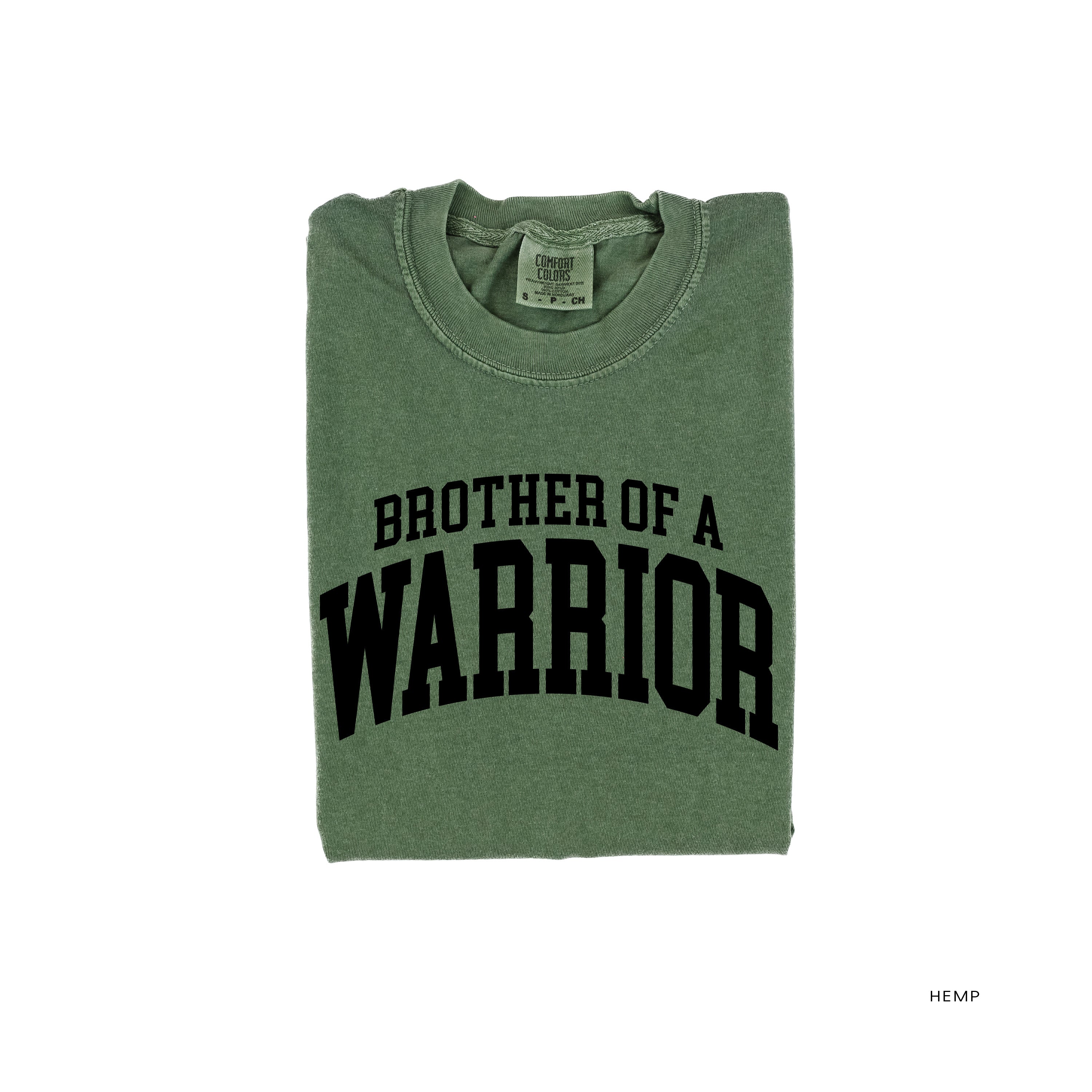 Brother of a Warrior - Varsity - Comfort Colors Tee Little Mama Shirt Shop