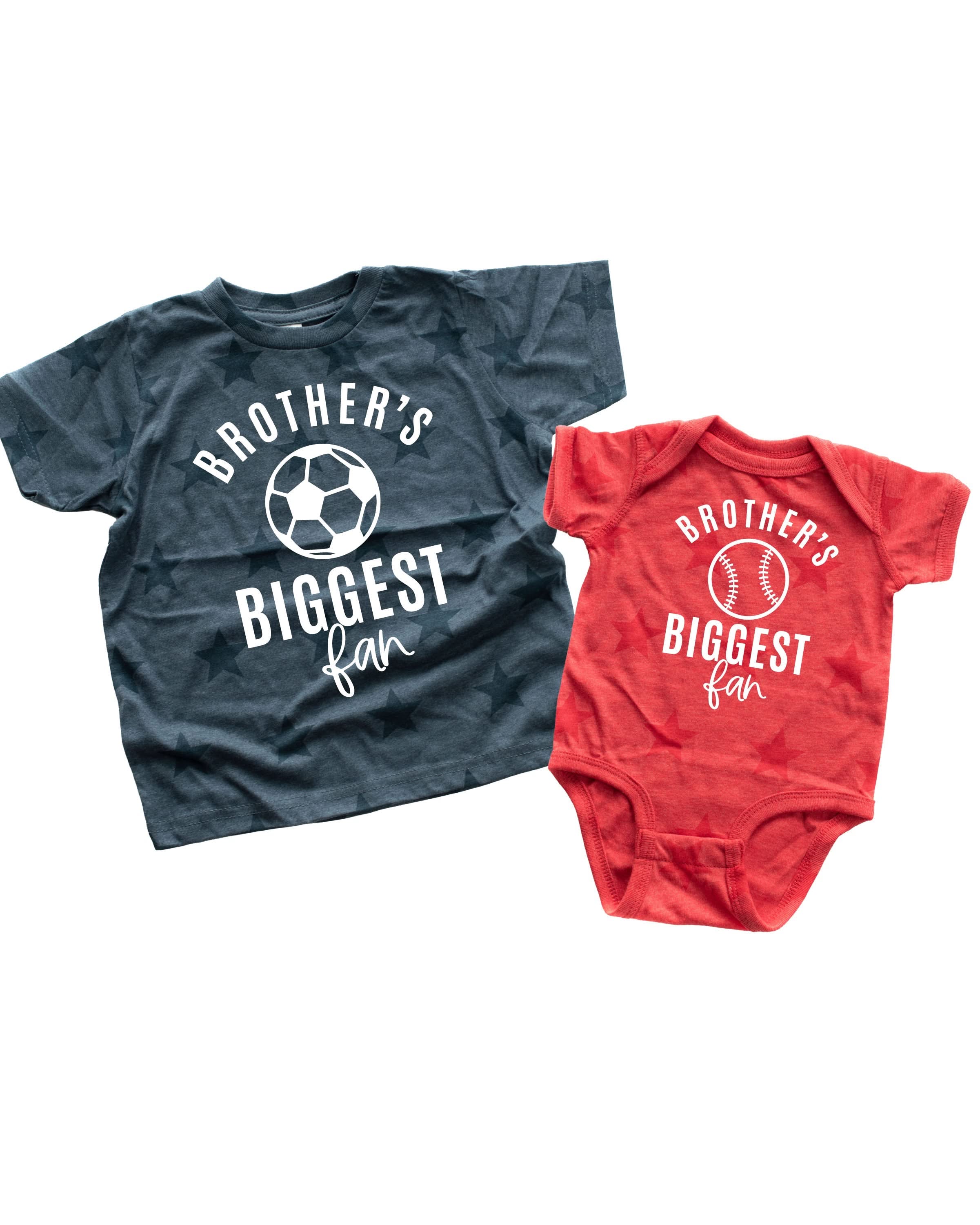 Brother's Biggest Fan - (Choose Your Sport) - Child STAR Tee Little Mama Shirt Shop