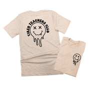 Tired Teachers Club - Melty X Squiggle Smiley (pf & b) - Unisex Tee Little Mama Shirt Shop