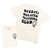 Overstimulated Teachers Club - Melty X Squiggle Smiley (pf & b) - Comfort Colors Tee Little Mama Shirt Shop