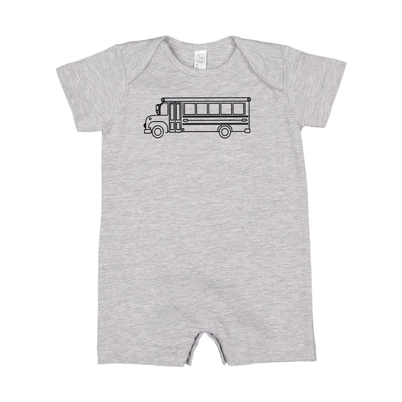 SCHOOL BUS - Minimalist Design - Short Sleeve / Shorts - One Piece Baby Romper