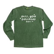 Buzz, Your Girlfriend Woof! - LONG SLEEVE Comfort Colors Tee Little Mama Shirt Shop