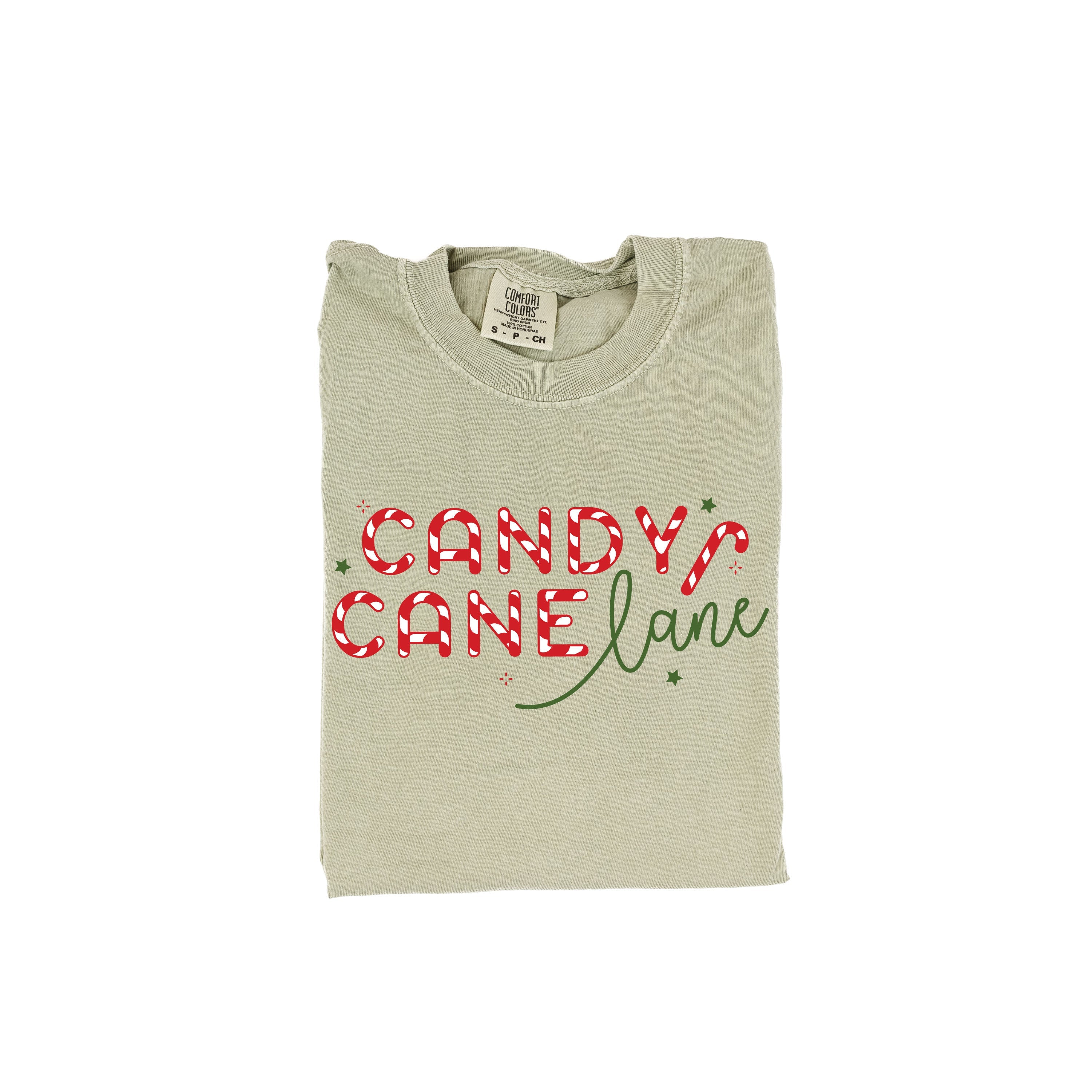 Candy Cane Lane - Comfort Colors Tee Little Mama Shirt Shop