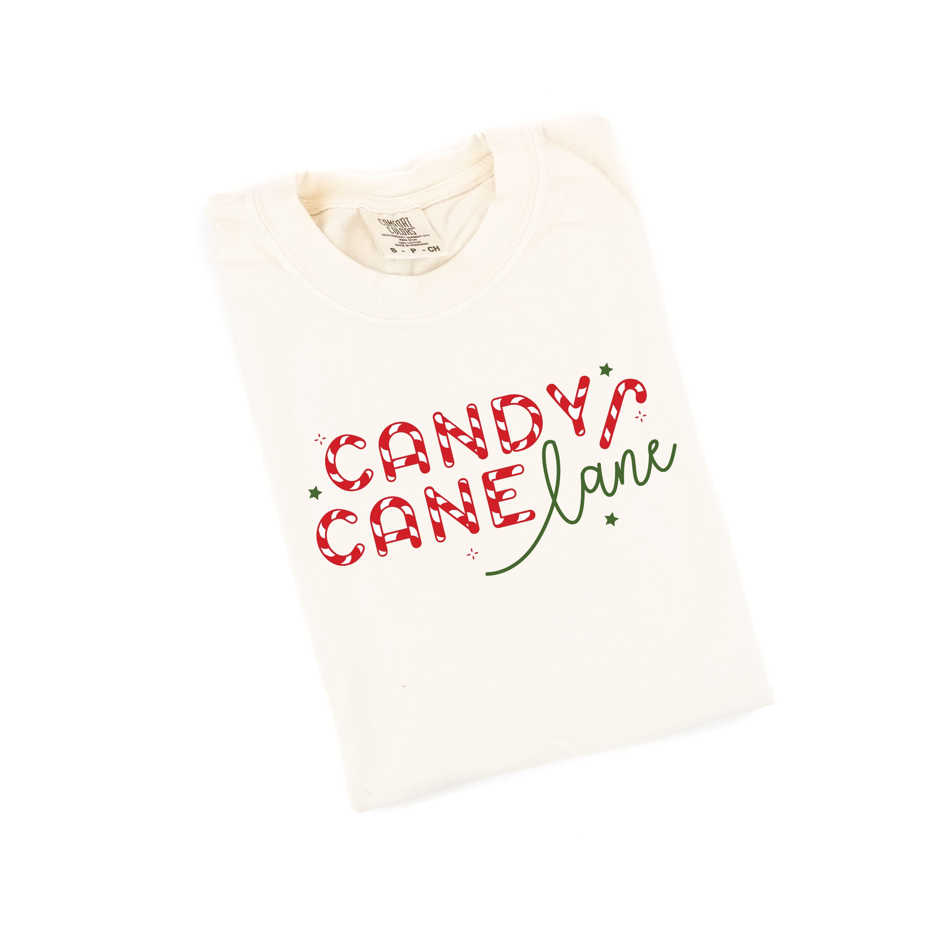 Candy Cane Lane - Comfort Colors Tee Little Mama Shirt Shop