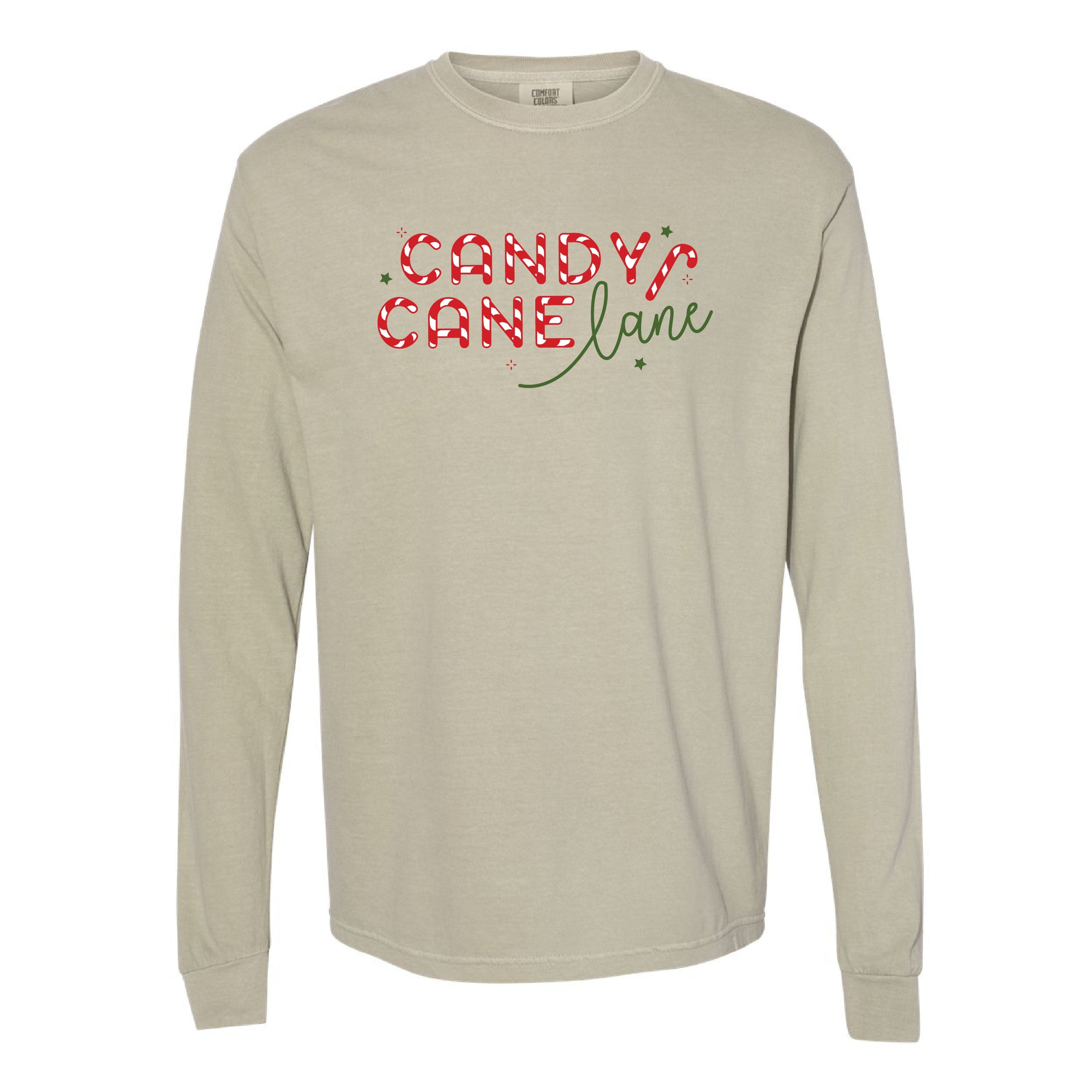 Candy Cane Lane - LONG SLEEVE Comfort Colors Tee Little Mama Shirt Shop