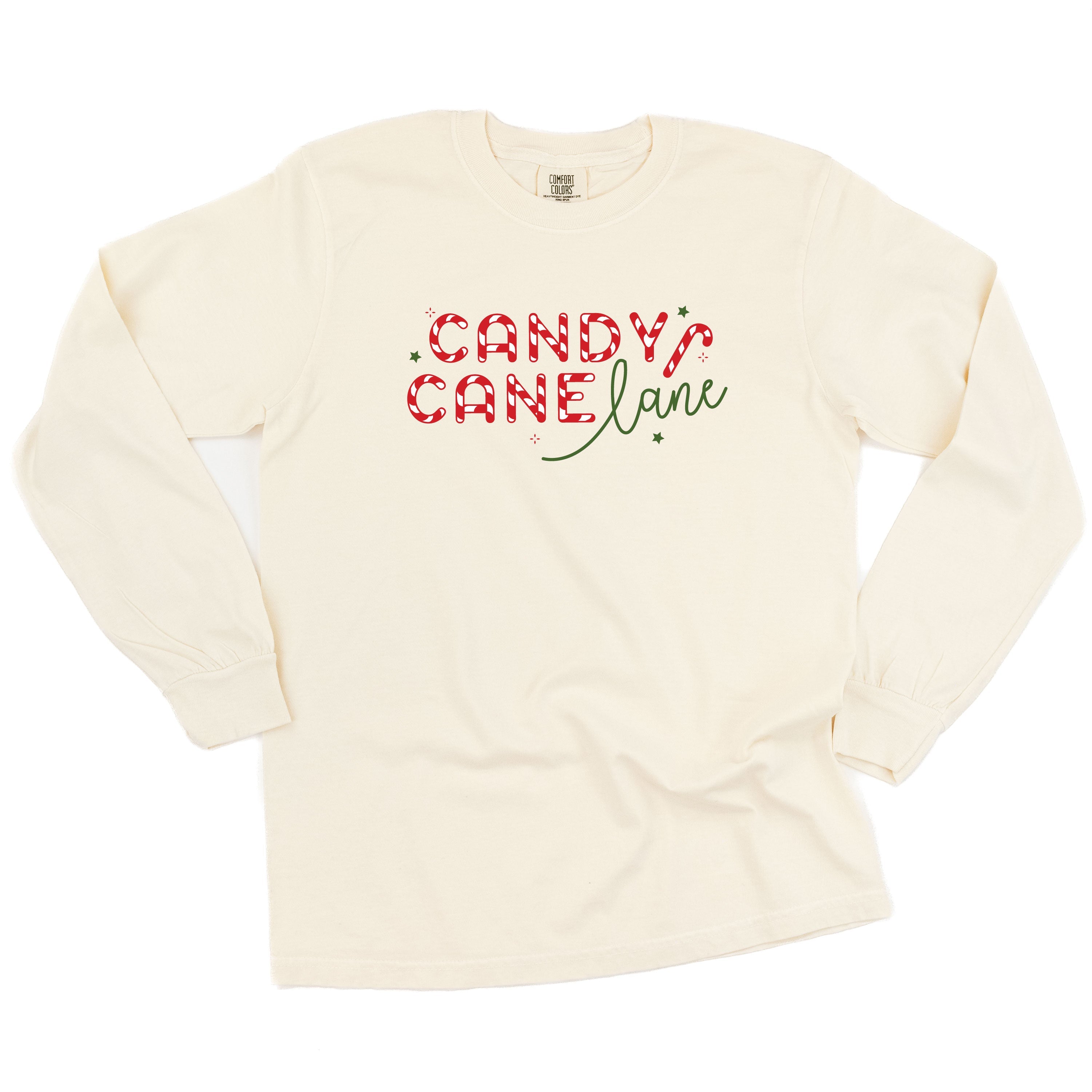 Candy Cane Lane - LONG SLEEVE Comfort Colors Tee Little Mama Shirt Shop