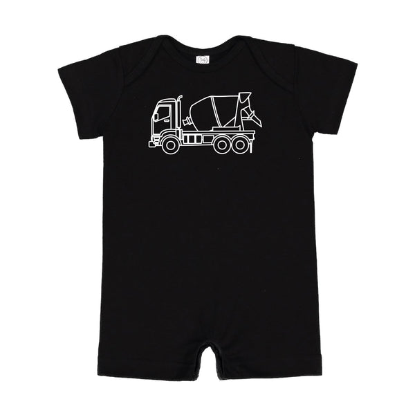CEMENT TRUCK - Minimalist Design - Short Sleeve / Shorts - One Piece Baby Romper