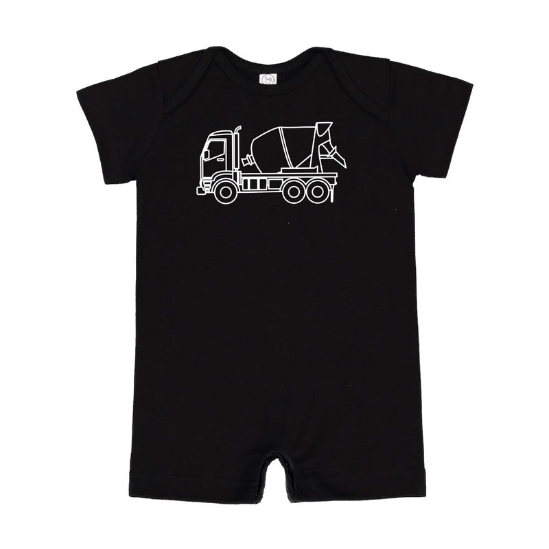 CEMENT TRUCK - Minimalist Design - Short Sleeve / Shorts - One Piece Baby Romper