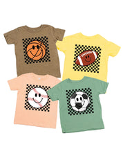 Checkers Smiley - (Choose Your Sports Ball) - Child Tee Little Mama Shirt Shop