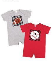 Checkers Smiley - (Choose Your Sports Ball) - Shorts Romper Little Mama Shirt Shop