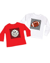 Checkers Smiley - (Choose Your Sports Ball)  - Child Long Sleeve Tee Little Mama Shirt Shop