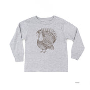 Thanksgiving Turkey Sketch - Child LONG SLEEVE Tee Little Mama Shirt Shop