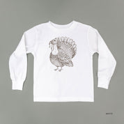 Thanksgiving Turkey Sketch - Child LONG SLEEVE Tee Little Mama Shirt Shop