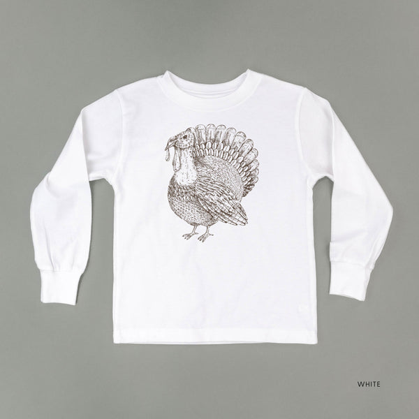 Thanksgiving Turkey Sketch - Child LONG SLEEVE Tee