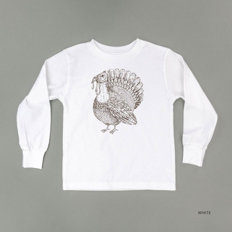 Thanksgiving Turkey Sketch - Child LONG SLEEVE Tee