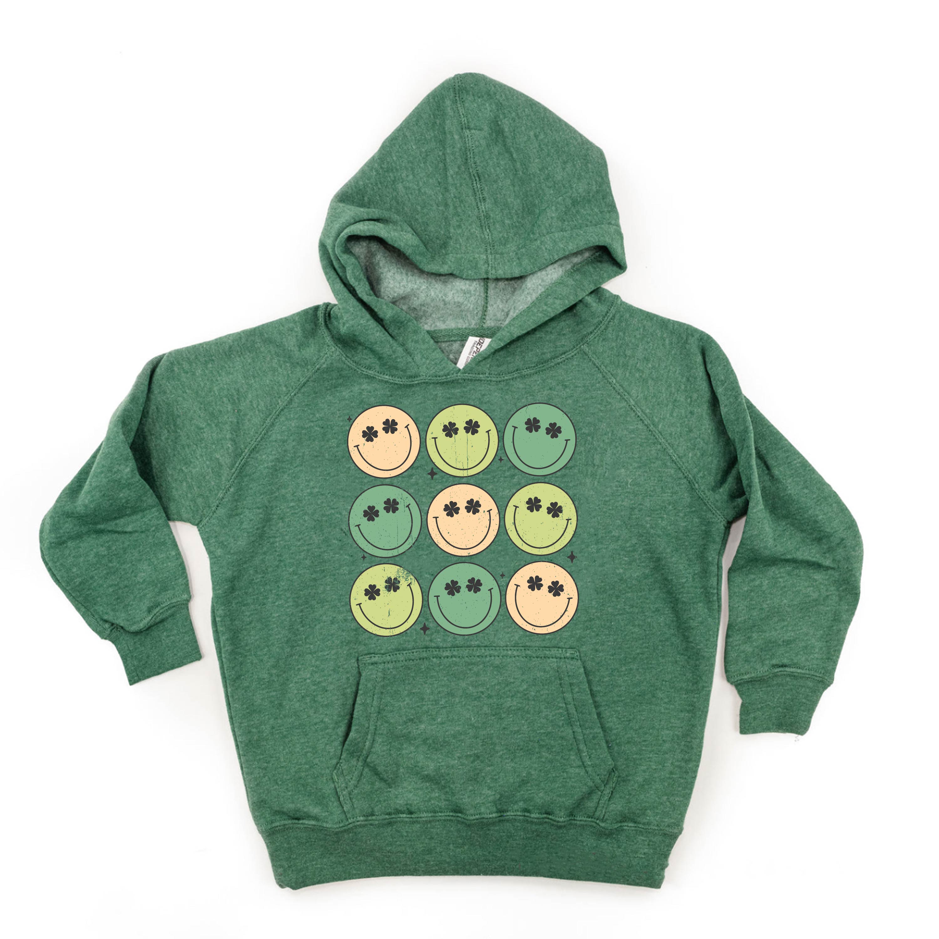 3x3 - St. Patrick's Day Smilies - Child HOODIE Little Mama Shirt Shop