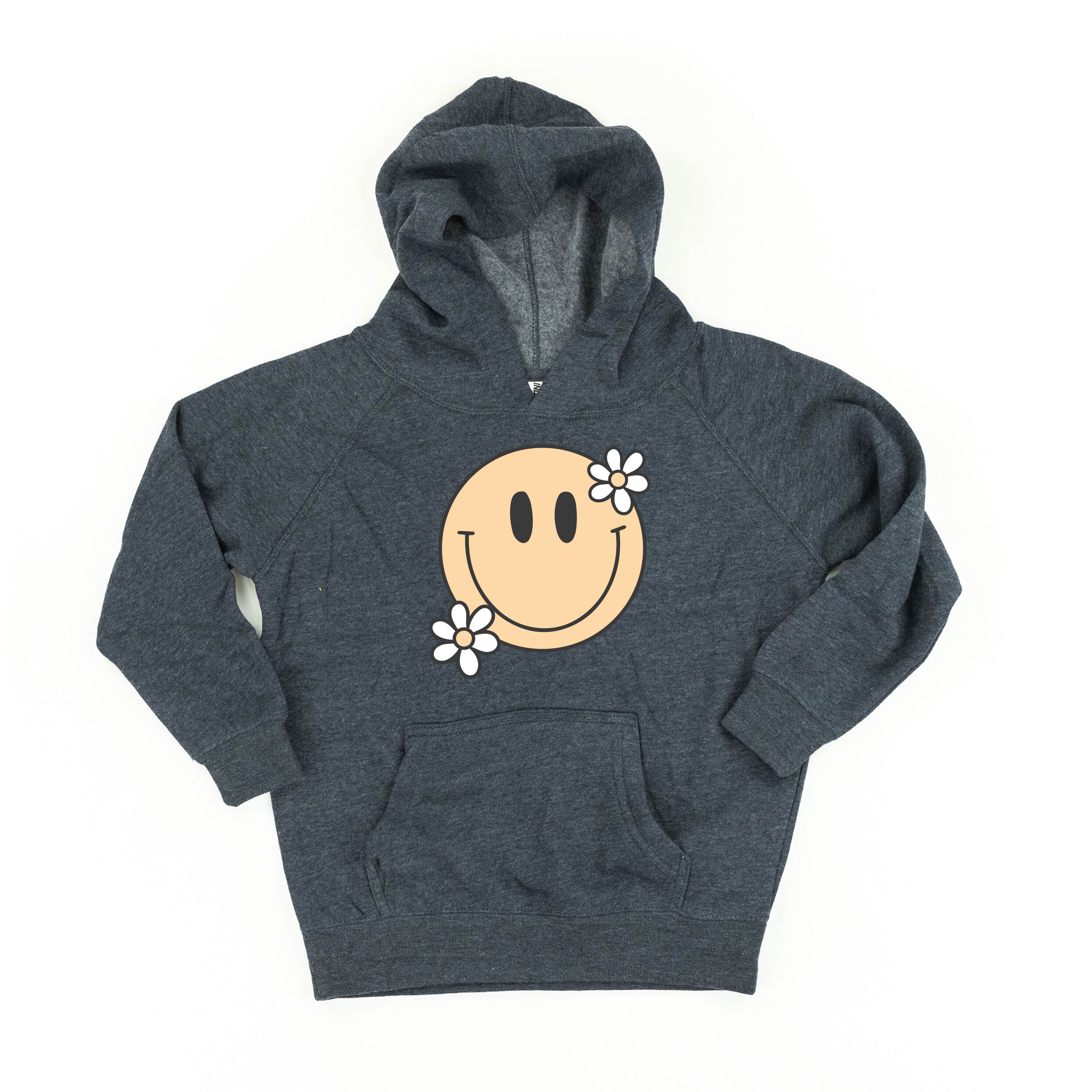 Big Smiley w/ Flowers - Child Hoodie Little Mama Shirt Shop LLC
