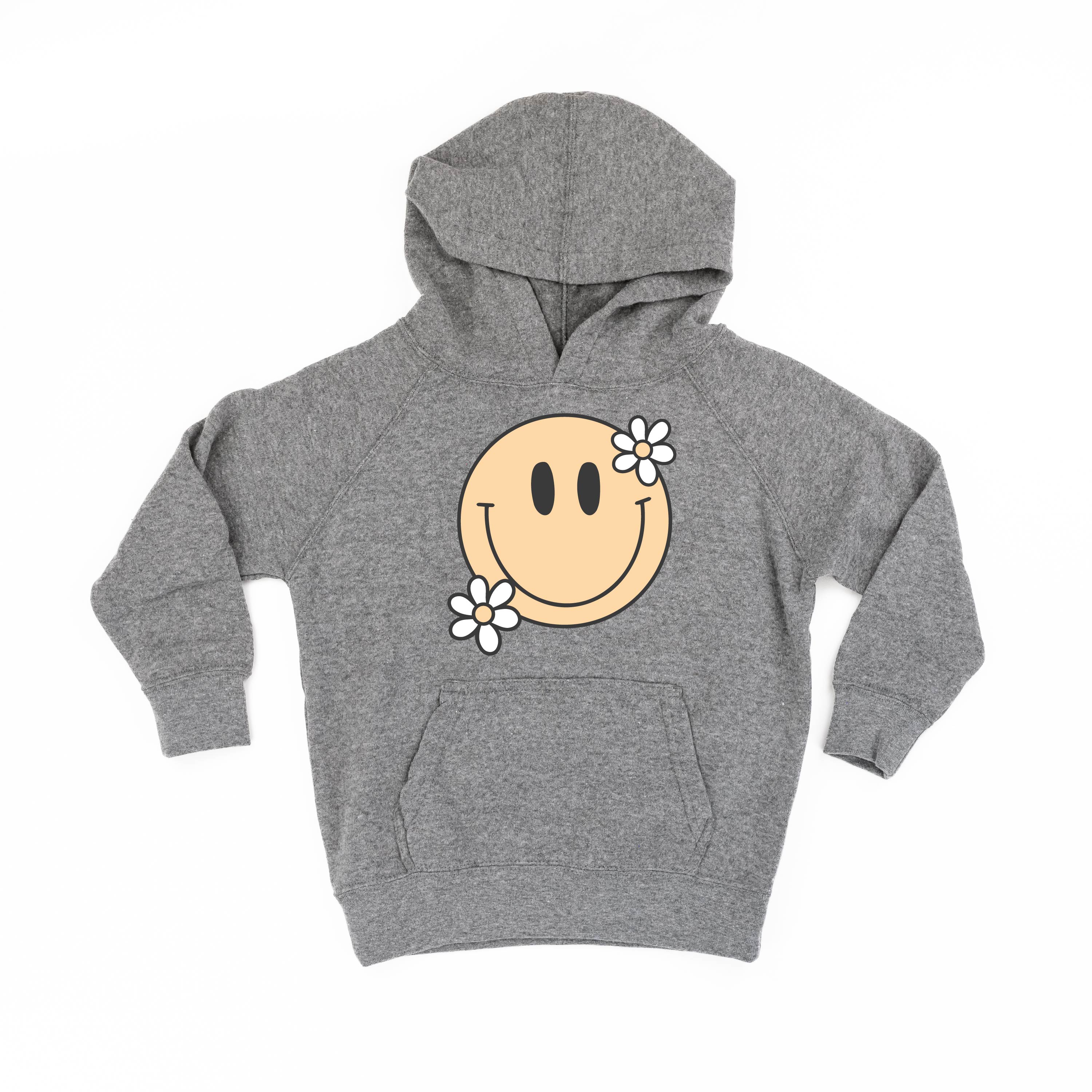 Big Smiley w/ Flowers - Child Hoodie Little Mama Shirt Shop LLC