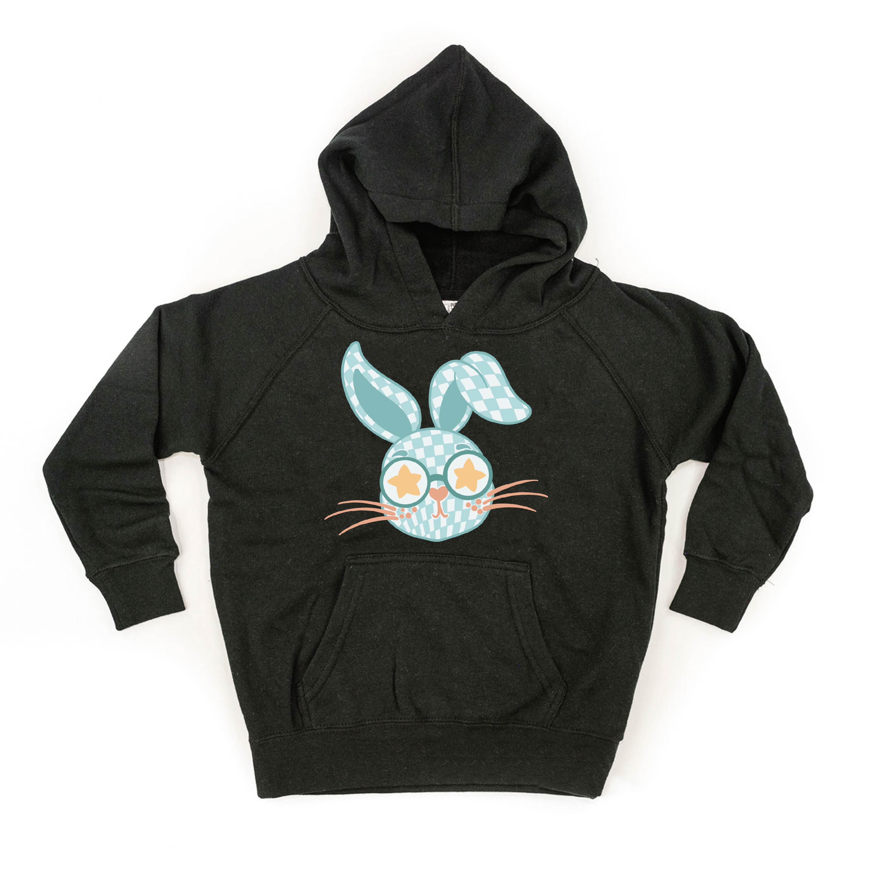 Blue Checkered Bunny - Child HOODIE Little Mama Shirt Shop LLC