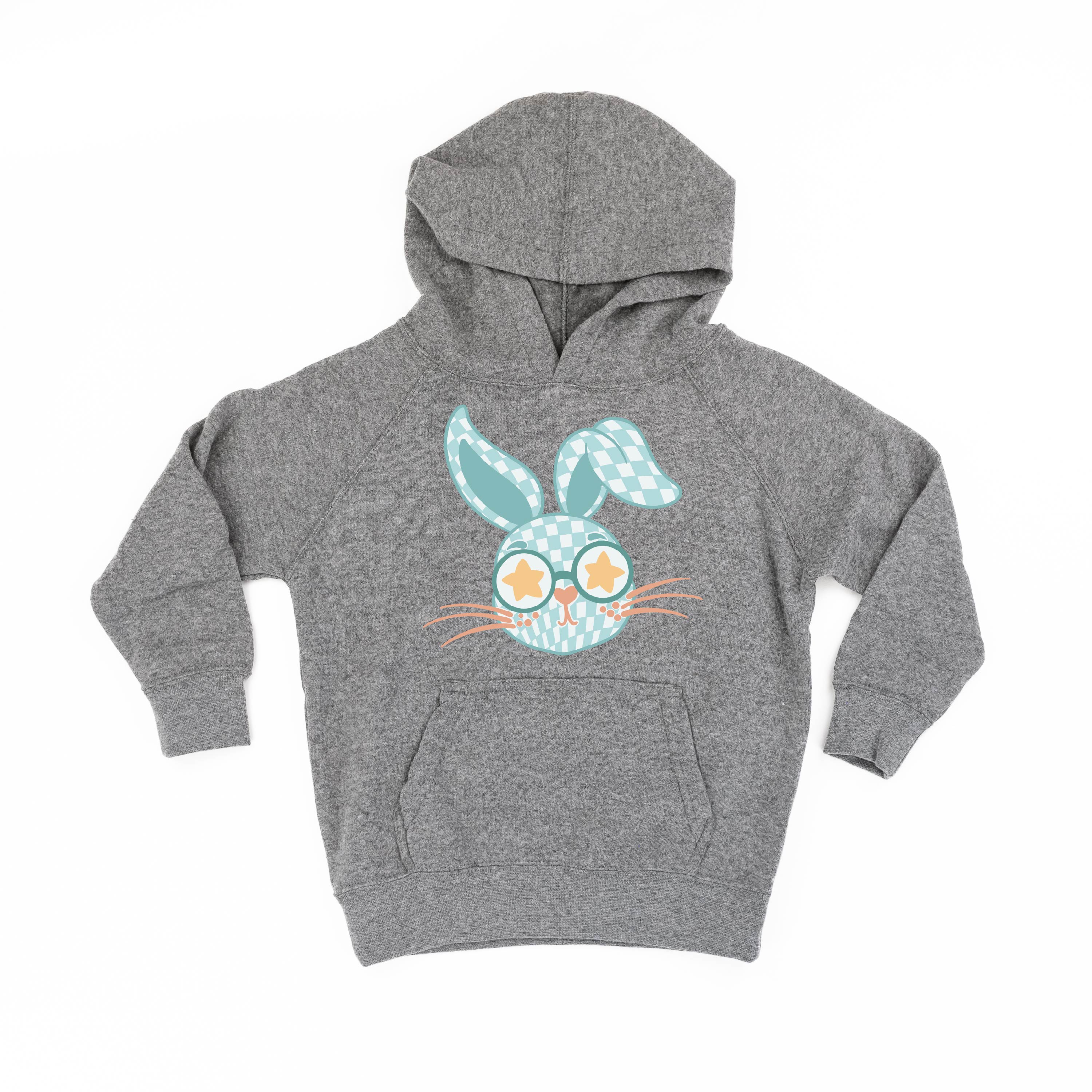 Blue Checkered Bunny - Child HOODIE Little Mama Shirt Shop LLC