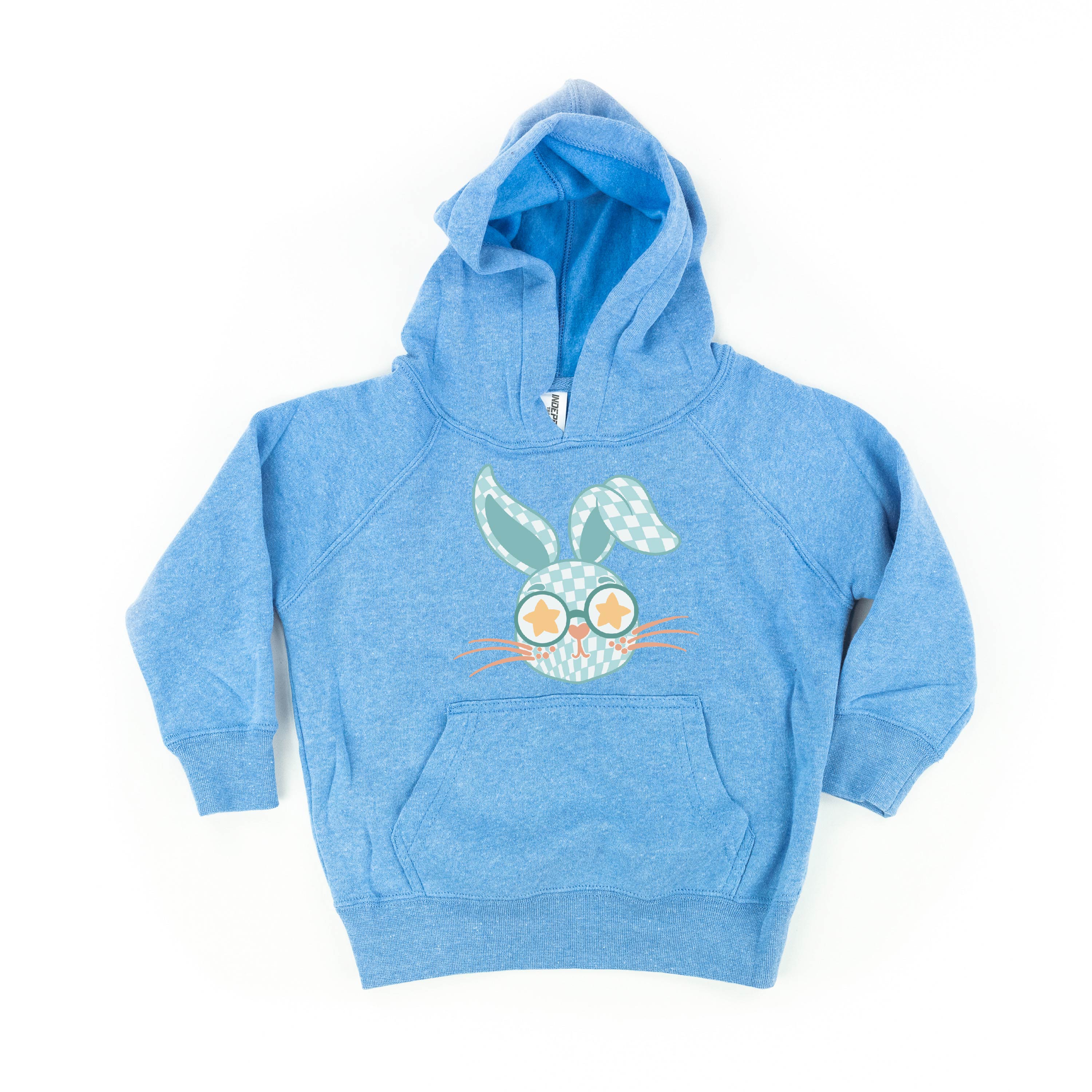 child_hoodies_blue_checkered_bunny_little_mama_shirt_shop