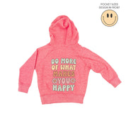 Smiley Pocket on Front w/ Do More Of What Makes You Happy on Back - Child Hoodie Little Mama Shirt Shop LLC