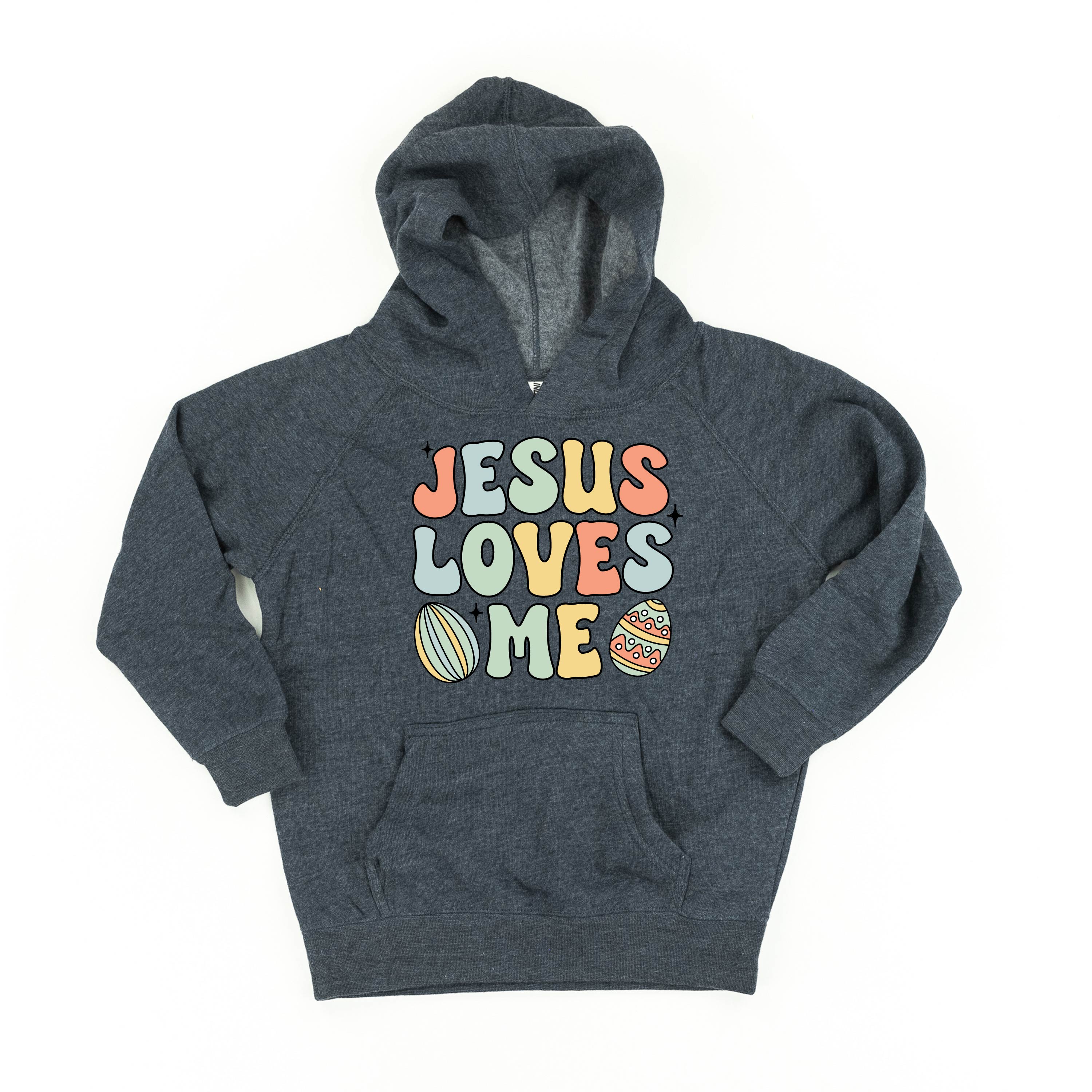 Easter Eggs Jesus Loves Me - Boy Version - Child HOODIE Little Mama Shirt Shop LLC