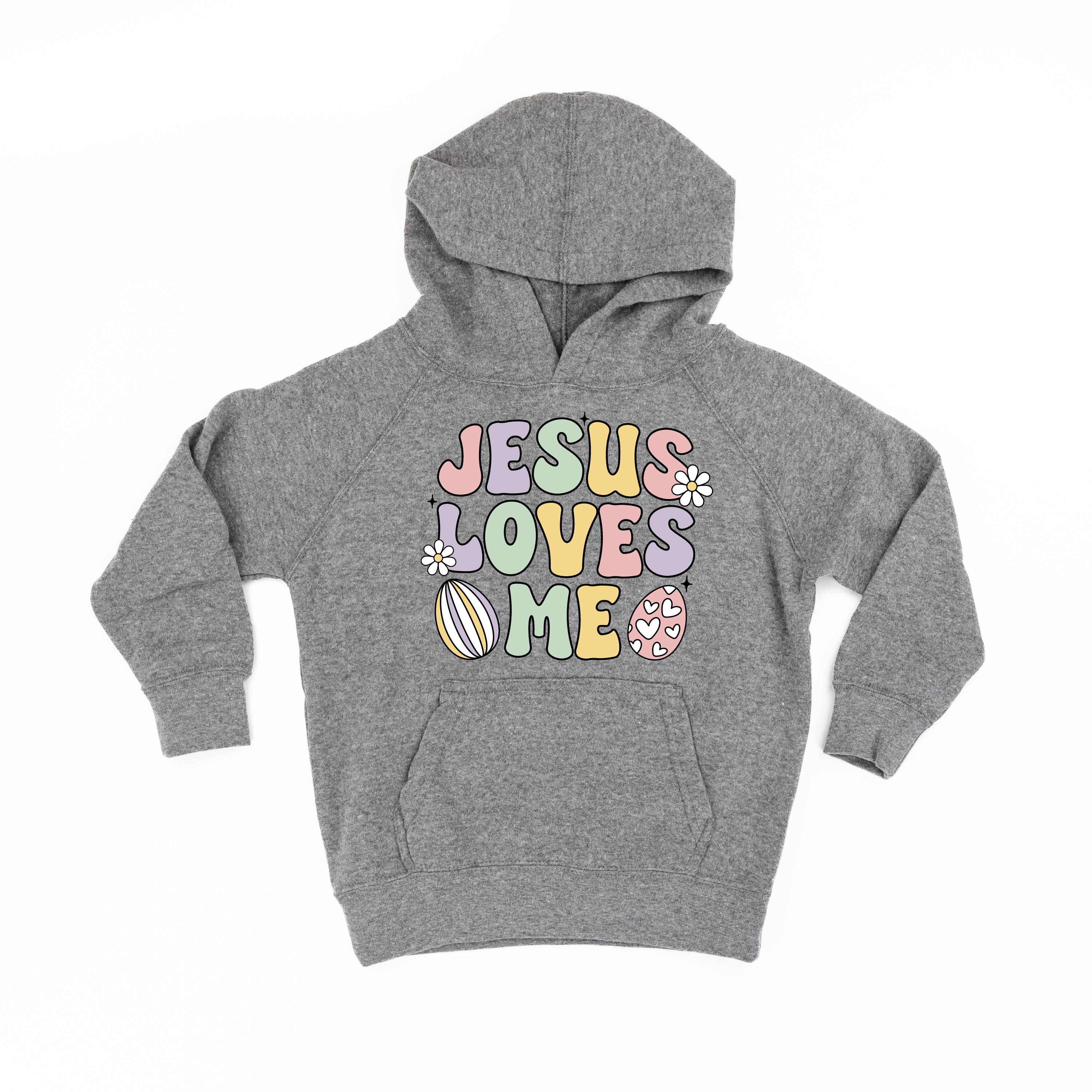 Easter Eggs Jesus Loves Me - Girl Version - Child HOODIE Little Mama Shirt Shop LLC