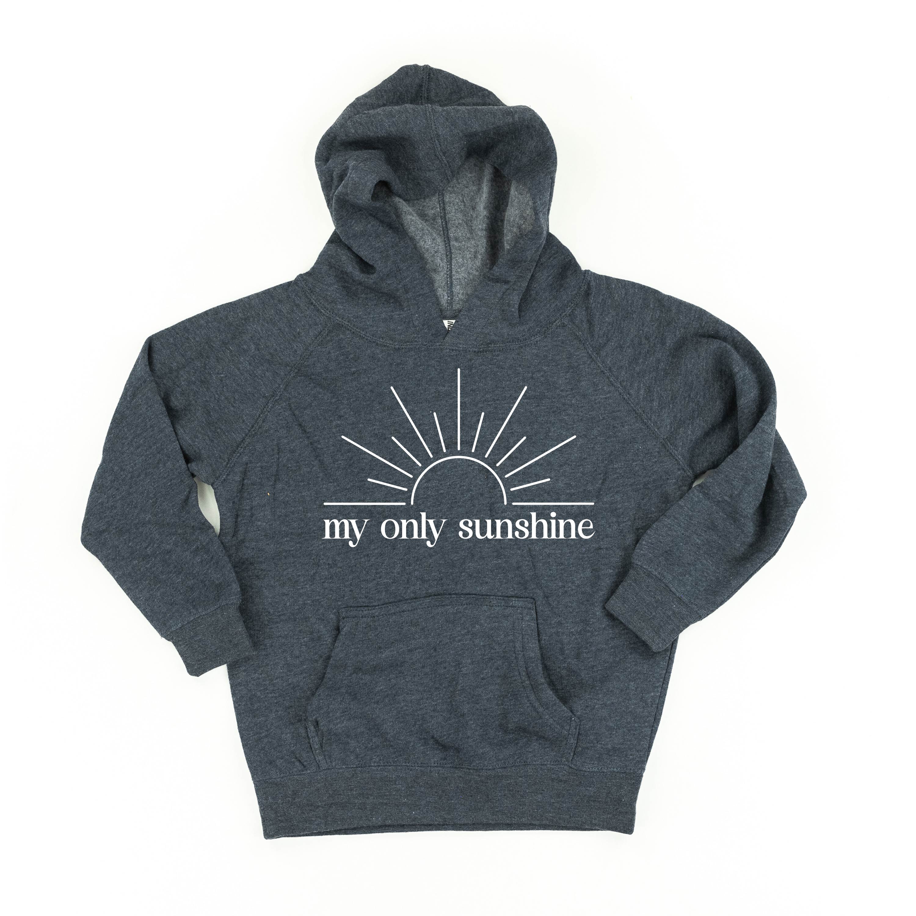 My Only Sunshine w/ Full Sun on Back - Child Hoodie Little Mama Shirt Shop LLC