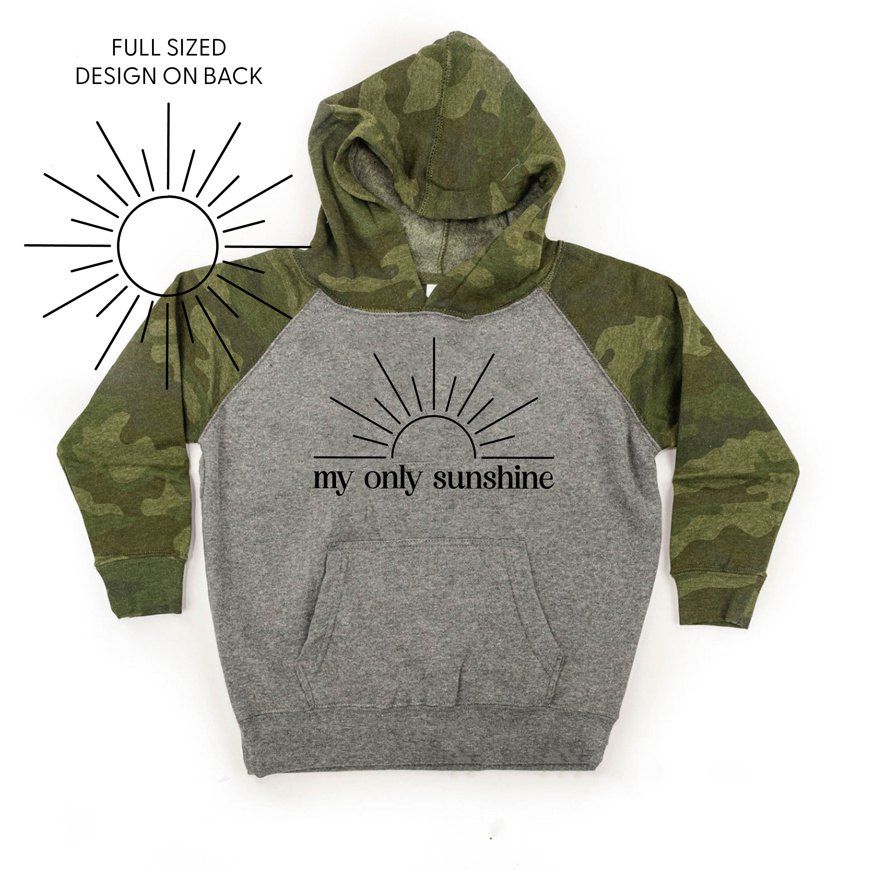 My Only Sunshine w/ Full Sun on Back - Child Hoodie Little Mama Shirt Shop LLC