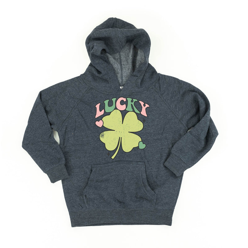 Pink and Green Oversized Lucky Shamrock - Child Hoodie