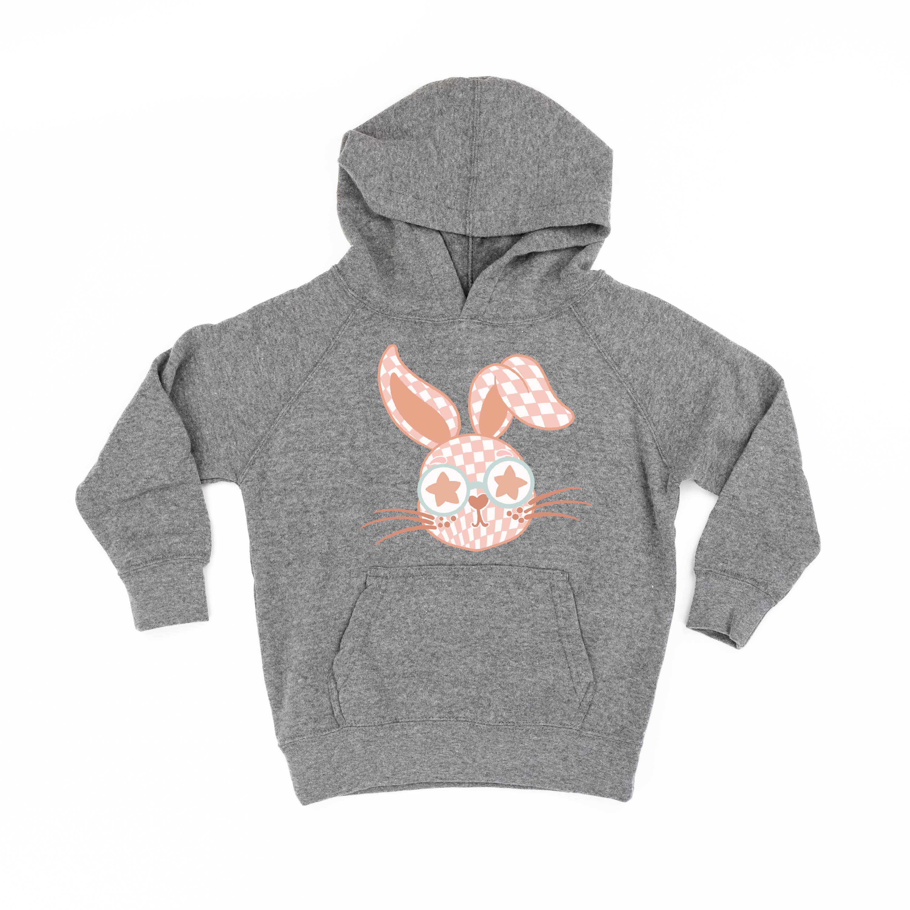 child_hoodies_pink_checkered_bunny_little_mama_shirt_shop