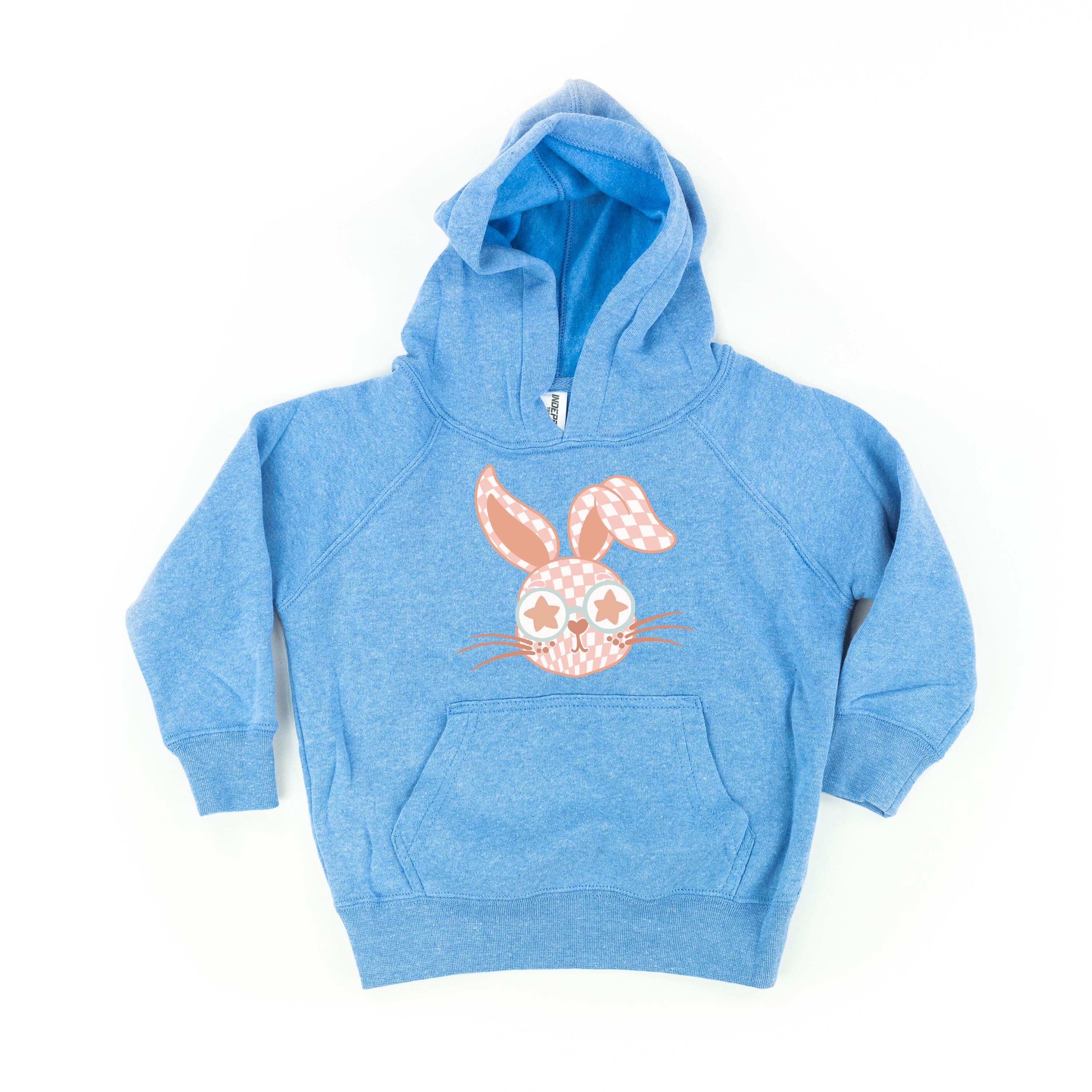 Pink Checkered Bunny - Child HOODIE Little Mama Shirt Shop LLC
