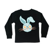 Blue Checkered Bunny - Child LONG SLEEVE Tee Little Mama Shirt Shop