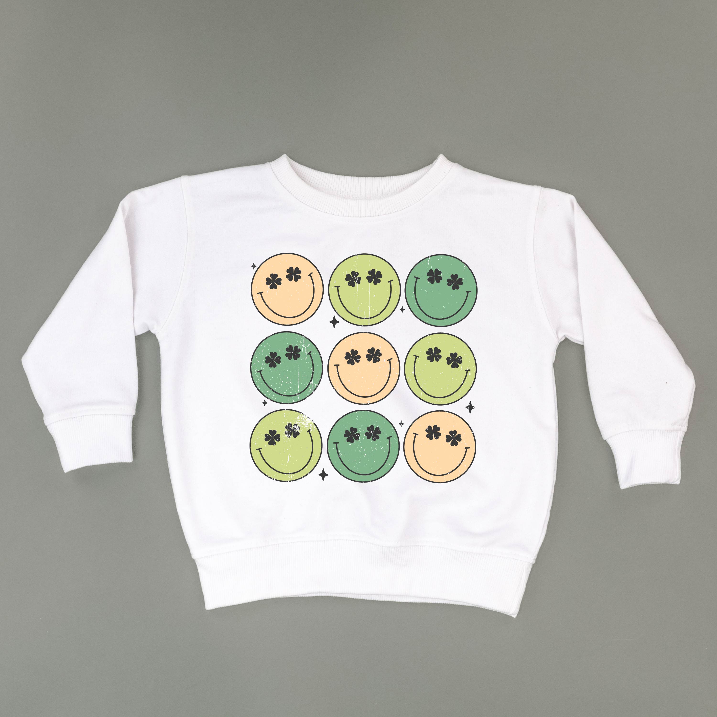 3x3 - St. Patrick's Day Smilies - Child Sweater Little Mama Shirt Shop