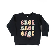 BABE x3 with Daisies - Child Sweater Little Mama Shirt Shop